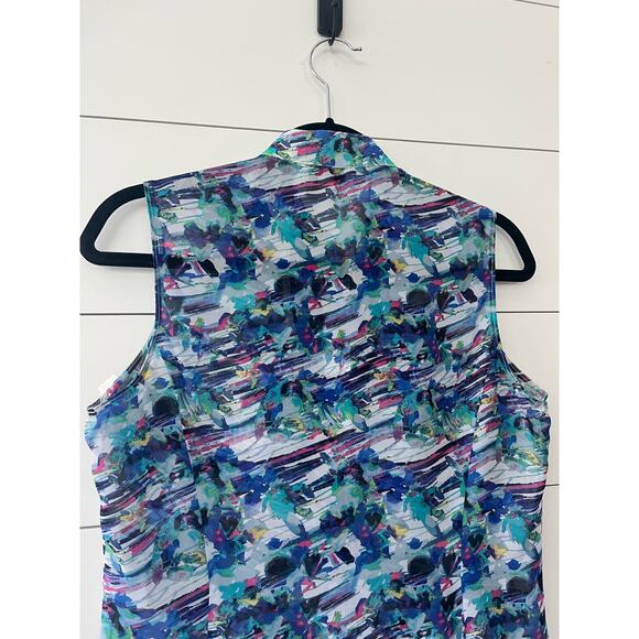 Tahari Petite Small Women's Sleeveless Blouse 100% Polyester - Picture 7 of 7